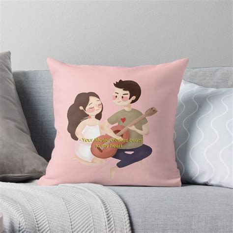 Couples Playing Guitar Throw Pillow By Blissfulll Throw Pillows