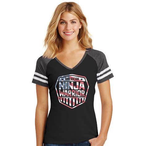 American Ninja Warrior Americana Womens V Neck T Shirt V Neck T