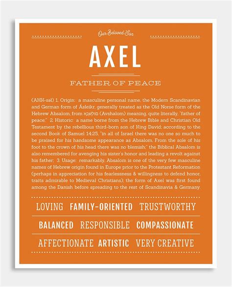 Axel Name Art Print Names With Meaning Baby Name List Baby Names