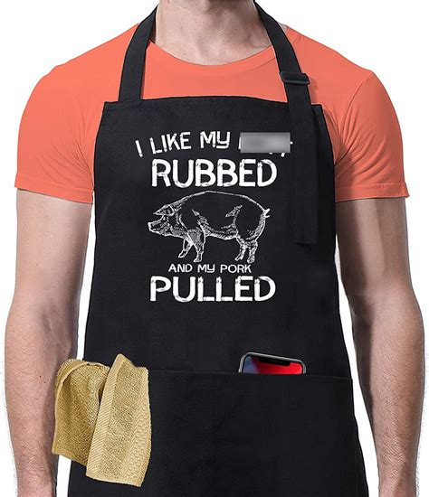 Qipnvy Funny Grilling Apron For Men I Like My Butt Rubbed And My Pork
