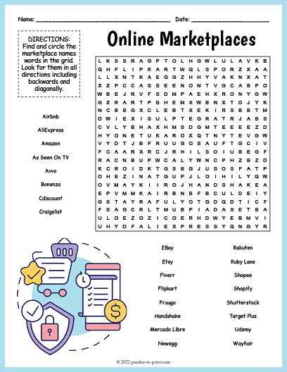 Online Marketplaces Word Search