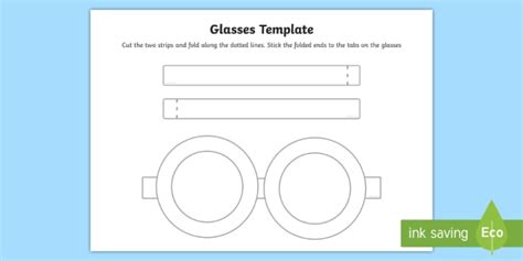 free glasses template craft activity teacher made