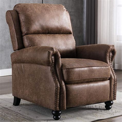 Canmov Pushback Recliner Chair Leather Armchair Push Back