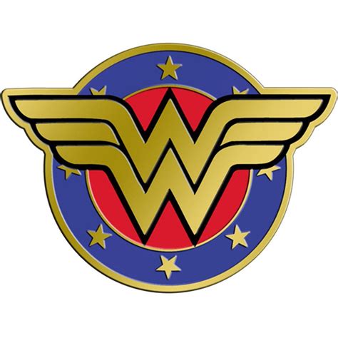 Dc Comics Licensed Heavy Duty Embossed Metal Sticker Colored Wonder Woman Shield 25inx35i