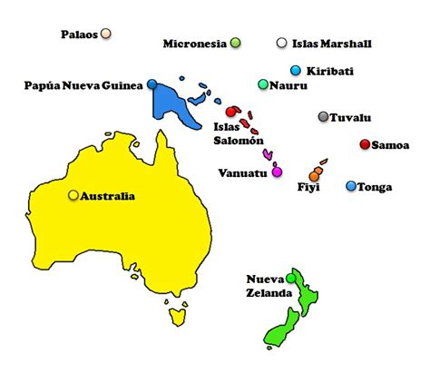 Me Gustan Las Sociales Oceanía Mapa Político