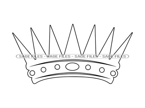 Crown Outline 3 Svg Crown Svg King Svg Queen Svg Princess Etsy