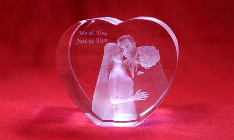 Medium Large Or Extra Large Custom 3D Photo Heart Shaped Crystal From