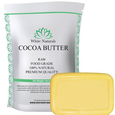 Organic Raw Cocoa Butter 1 Lb Unrefined Pure Natural Food Grade