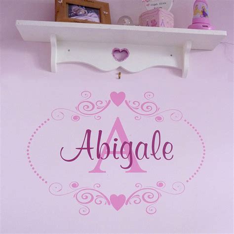 Personalised Heart Name And Monogram Wall Sticker By Nutmeg Wall