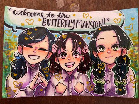 Butterfly Girls Postcard Demon Slayer Kimetsu No Yaiba Amino