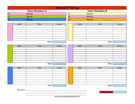 Download Project Timesheet Template Excel Pdf Rtf Word
