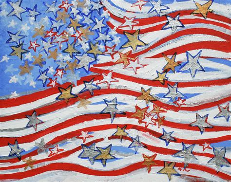 American Flag 201669 Painting By Alyse Radenovic Fine Art America