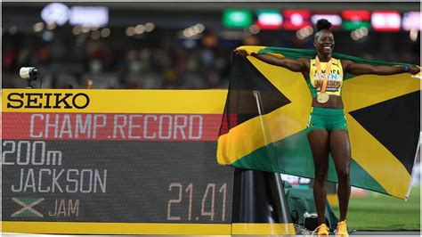 Jamaicas Shericka Jackson Wins Womens 200m Gold In Budapest