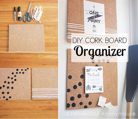 Your cork board doesn't necessarily need to belong on a wall with photos and pieces of paper pinned to it. Craftaholics Anonymous® | DIY Cork Board Frame and Organizer