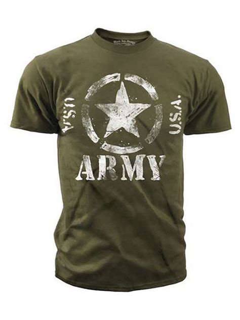 Black Ink Design Us Army Classic Star Usa Mens T Shirt