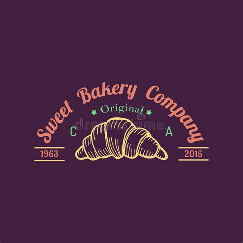 Croissant Logo Vintage Bakery Icon Retro Emblem Of Sweet Cookie