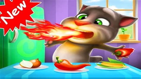 My Talking Tom New Update Breathe Fire With New Food New Mini Game