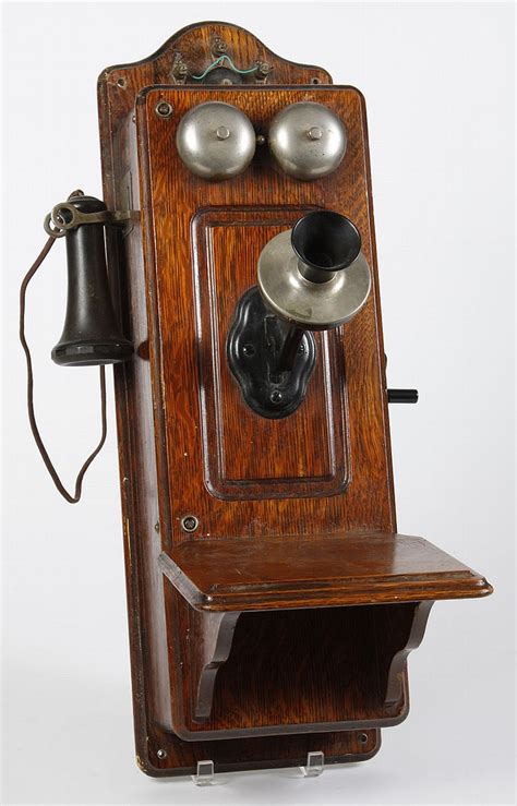Sold At Auction Antique Kellogg Oak Hand Crank Wall Telephone All