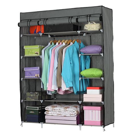 Ktaxon Portable Closet Wardrobe Clothes Rack Storage Organizer With