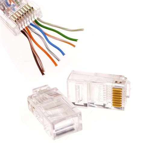 However it can be used for networks carrying cat 5 cable uses twisted pairs to prevent internal crosstalk, xt and also crosstalk to external wires the rj45 connector used on the ends of ethernet cables are small plastic plugs with a retaining catch. RJ45 Cat 5e/Cat 6 PASS-THROUGH Ethernet Network Cables ...