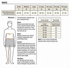 Carhartt Men 39 S Pants Size Chart Tomlinson Sales Company