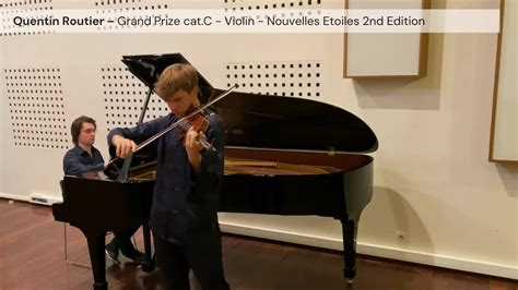 Quentin Routier Grand Prize Catc Violin Nouvelles Etoiles 2nd Edition Waxman Youtube