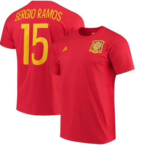 Adidas Sergio Ramos Spain National Team Red Federation Jersey Hook