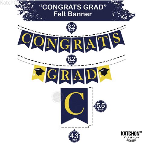 Felt Congrats Grad Banner Blue No Diy Graduation Banner 2022