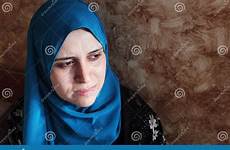 crying woman muslim arab egyptian arabian feeling sad stock