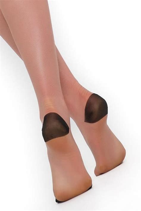 gio reinforced heel and toe contrast nylon stockings the hosiery box hosiery box