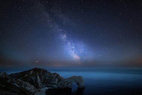 Beautiful Vibrant Image Of Milky Way Galaxy Over Sea