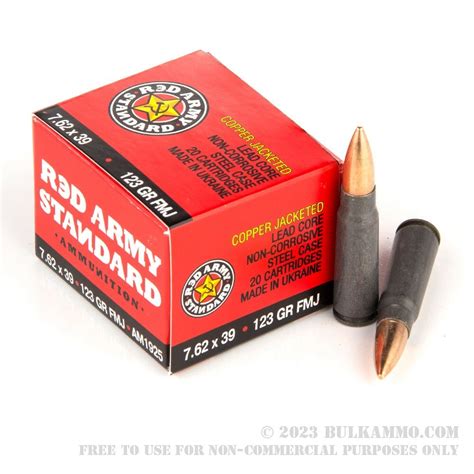180 Rounds Of Bulk 762x39mm Ammo By Red Army Standard 123gr Fmj