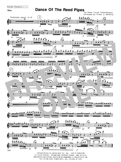 Frank J Halferty Dance Of The Reed Pipes Flute Sheet Music Notes
