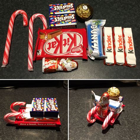 Candy Cane Sleighs Made With Chocolate And Sweets Available In The Uk Weihnachtsgeschenke