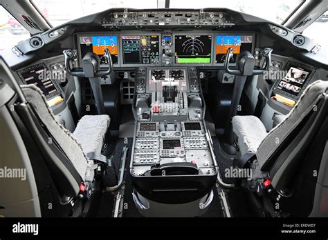 Cockpit Dreamliner Boeing B 787 900 All Nippon Airways Munich Stock