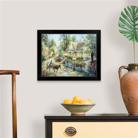 A Country Greeting Black Framed Wall Art Print Countryside Home Decor