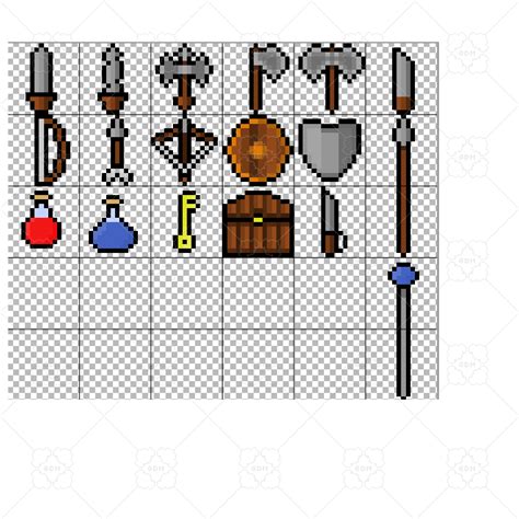 16x16 Simple Weapons For Rpg Games Gamedev Market