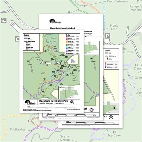 Maquoketa Caves State Park Trail Map Printable Download Iowa Parklands