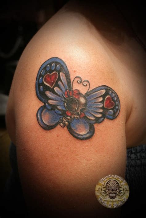 Skull Butterfly Color Tattoo By 2face Tattoo On Deviantart