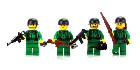 Ww2 Army Soldiers Complete Squad Made With Real Lego Minifigures