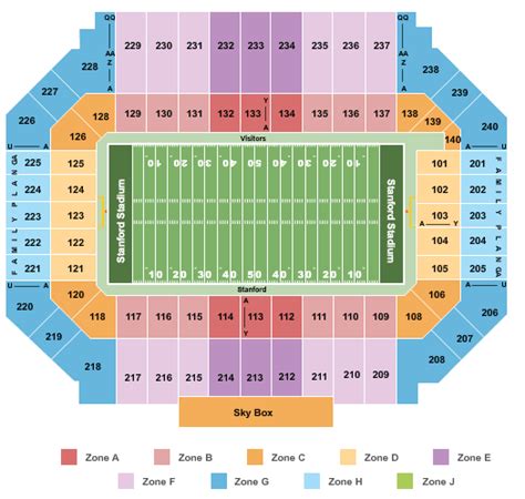 Stanford Stadium Seating Chart Rows Seats And Club Seats