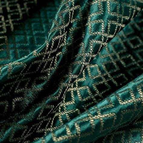 Penelope Patterned Fabric Emerald Green Tackler London