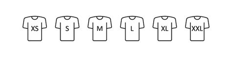 Premium Vector Tshirt Size Icon Set Size Xs S M L Xl Xxl Illustration Symbol Sign Clothing Vector