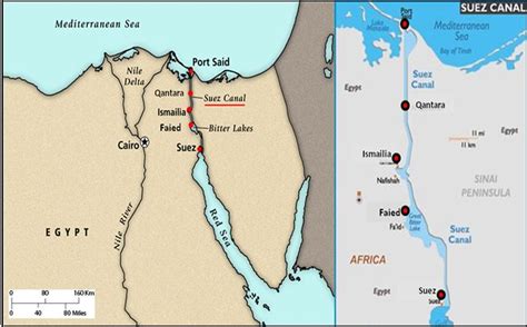 Embotellamiento Lengua Silbar Suez Canal Map Nublado Casado Tiempos