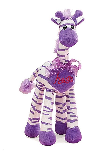 Valentines Day Sweetheart Hugs Purple Striped Giraffe 14 Inch Plush