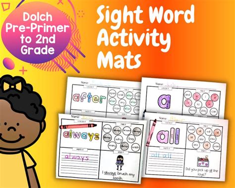 179 Pages Mega Bundle Dolch Sight Words Activity Mat Etsy