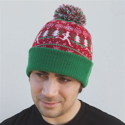 Running Knit Hat - Christmas Sweater (Red) | Gone For a Run