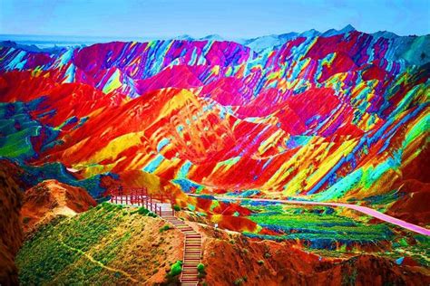 Colorfulmountain1 Rainbow Mountains China Danxia Landform Rainbow