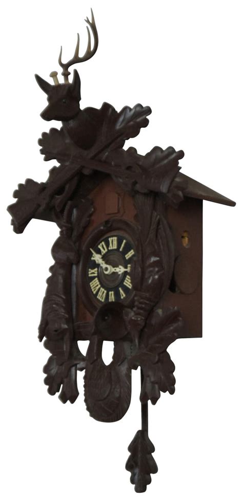 Vintage Black Forest Hunter Cuckoo Clock Regula German Deer Rabbit Gm