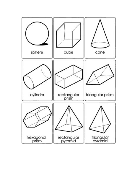 Drawing 3d Geometric Shapes Worksheets Math Worksheets For Primary Grades